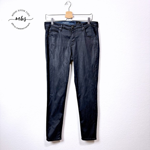 Ag Adriano Goldschmied Denim - AG The Legging Ankle Sateen Coated Skinny Jeans Minimalist Black Women 32